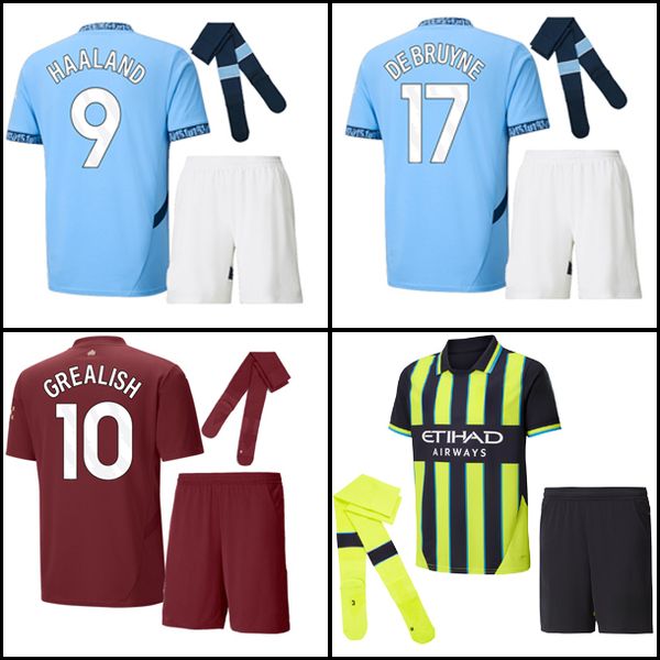 Baby Kids Clothing HAALAND DE BRUYNE FODEN kit sets 2024 Children athletic outdoor apparel jerseys man city 24 25