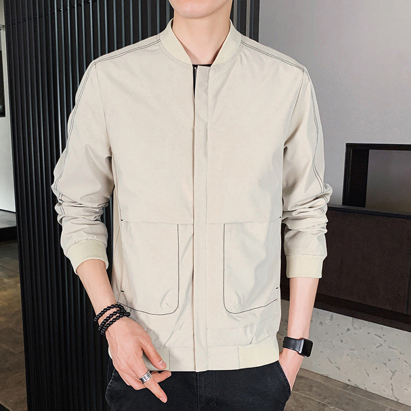 M6263 Men&#039;s autumn jacket 2024 Korean style trendy tops stand collar men&#039;s jacket