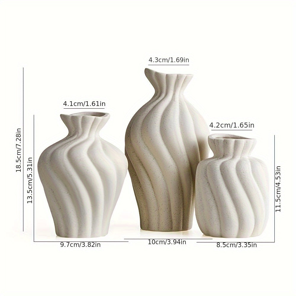 TEMU 3pcs Ceramic Vase, Suitable For Banquet, Banquet, Festival, Wedding, Family, Restaurant, Table Decoration, Aesthetic Room, Family, Decoration,