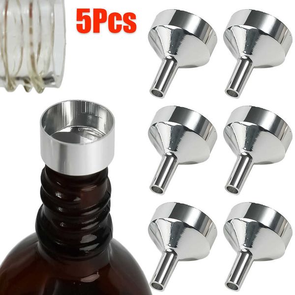 Update New 5Pcs Mini Pour Liquid Oil Wine Metal Funnel Perfume Dispensing Bottles Refilg Funnels Durable Kitchen Gadgets Tools