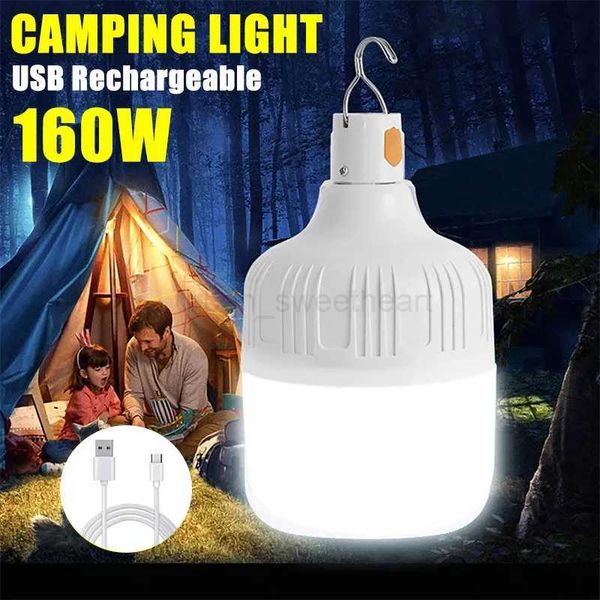 160W USB Rechargeable LED Emergency Lights 5 Lighting Modes Tent Lantern with Hooks Portable Outdoors Camping Fishing LampsCL240722