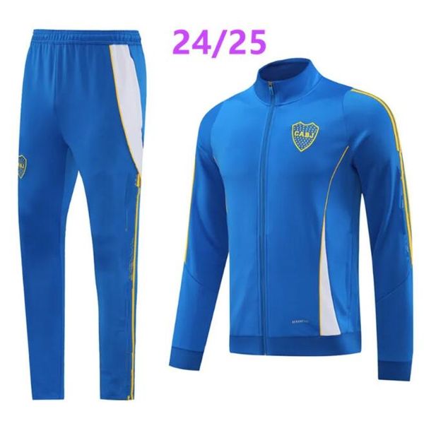24 25 Boca Juniors adult Tracksuit jacket long zipper Men&#039;s Soccer Jacket Set, Long Sleeve Football Training Suit, MARADONA TEVEZ DE RO