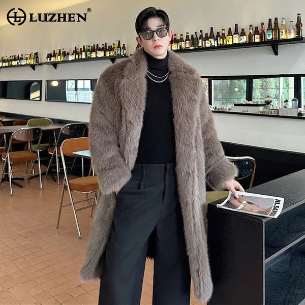 LUZHEN Winter Thickening Warm Fur Coat Trend Fashionable Niche Long Korean Mens Temperament Outerwear LZ7985 241126