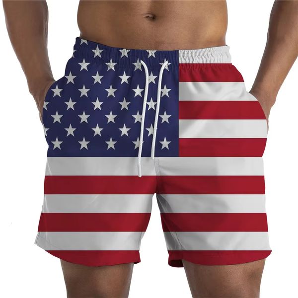 Men&#039;s Swimwear American Flag 3D Printed Surfing Board Short Kids Beach Shorts Men Trunks Mascua Swimsuit Sports Briefs