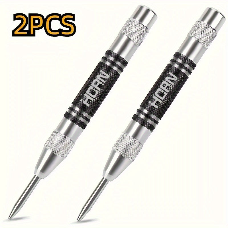TEMU 2pcs Heavy Duty Automatic Center Punch, 5'' Center Hole Punch, Adjustable Spring Marker Tool For , Plastics, Wood
