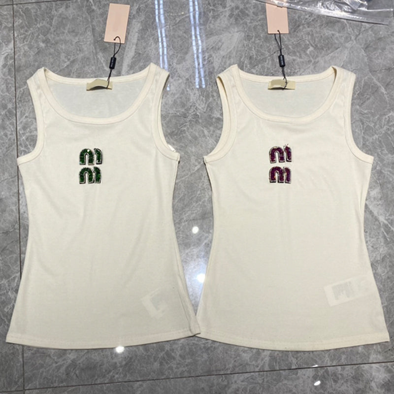 womens tanks top multu 25 new styles designer tank top women designer luxury vest sleeveless cotton knitted sleeveless Academic style pearl decorati