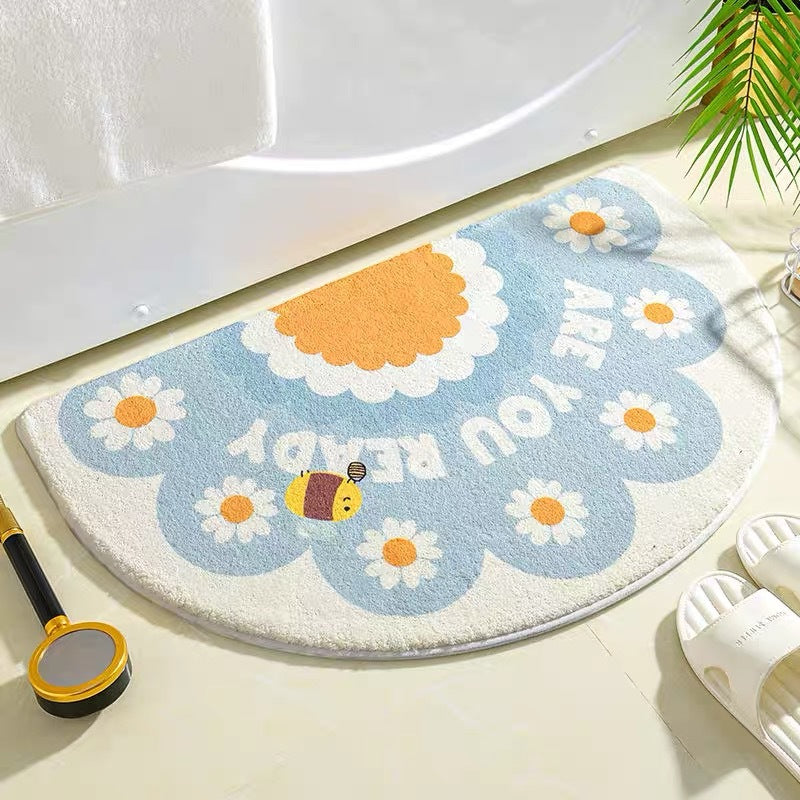 Imitation Cashmere Carpet Bathroom Toilet Floor Mat Toilet Water-absorbing Non-slip Mat Dirt-resistant Foot Mat Entrance Door Mat