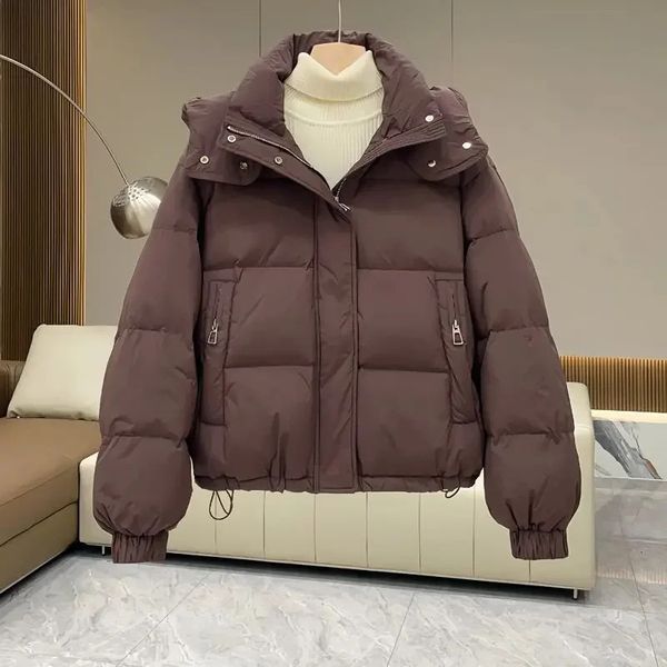 Autumn Winter Womens Parkas Down Cotton Jacket Hooded Padded Jackets Warm Thick Coats Female Outerwear Streetwear 241209
