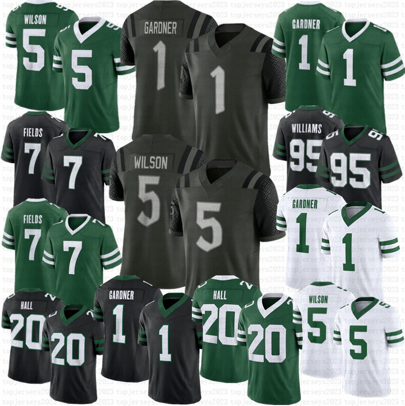 2025 Rivalries Justin Fields Ahmad Sauce Gardner Football Jersey Joe Namath Garrett Wilson Quinnen Williams Breece Hall