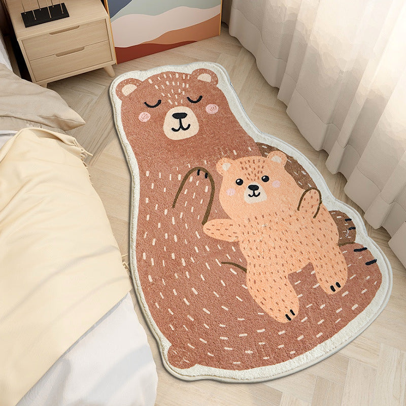 Cute Bedroom Blanket Floor Mat Home Living Room Rectangular Thickened Carpet Animal Room Bedside Carpet