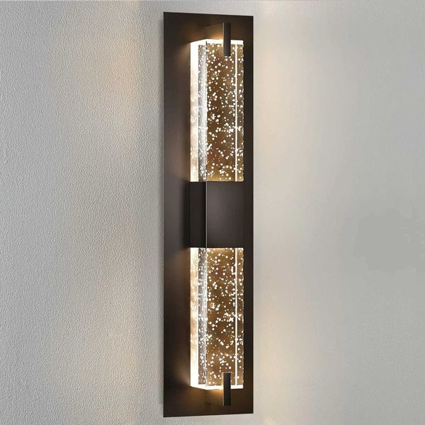 Dimmable LED Sconces Wall Light W-Bubble Crystal 19 inch Modern Indoor Wall Light B240808