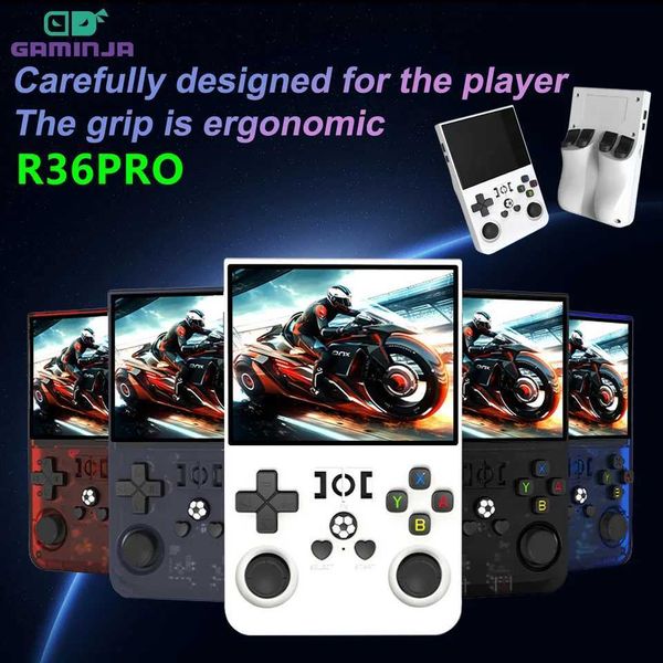 GAMINJA R36Pro Retro Handheld Video Game Console Linux System 3.5 Inch IPS Sn Portable Pocket Game Player TF storage Card Z241219