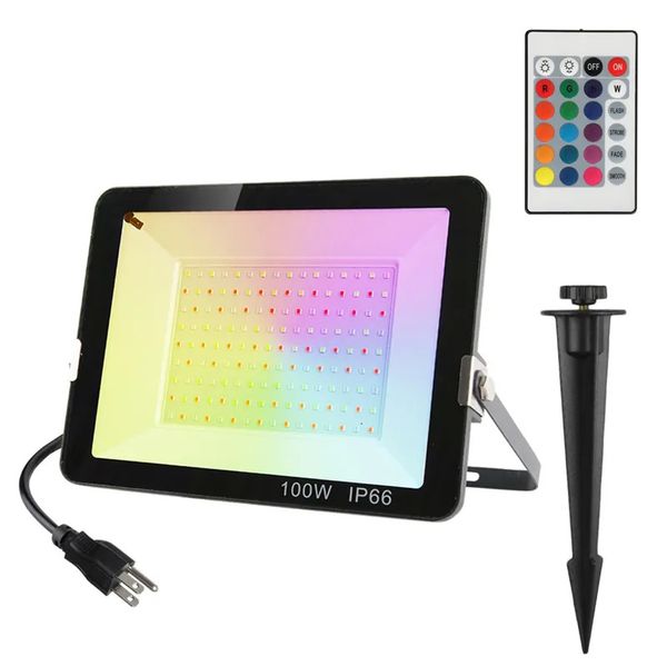 RGB floodlights outdoor colorful LED garden landscape light stage ambient lighting tree lamp advertising spotlights 220V 110V