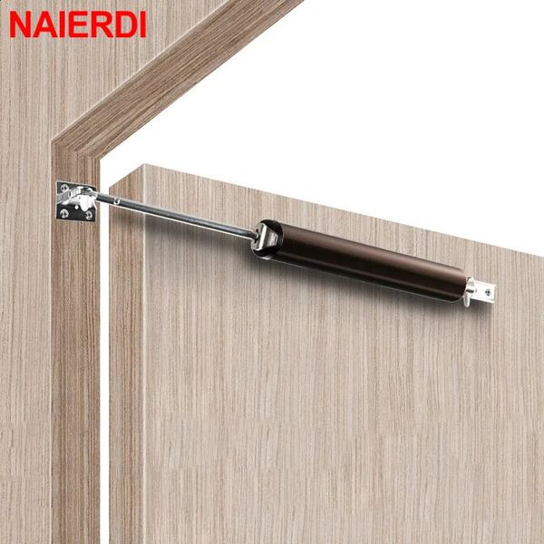 NAIERDI Gas Spring Automatic Door Closer Overhead Soft Closing Device Adjustable Buffer Force Furniture Hardware 240322