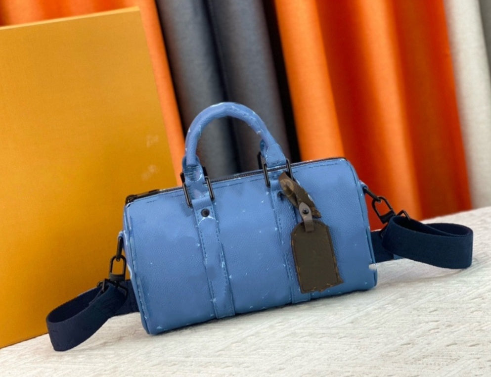 Designer bag Women Men Genuine Leather Bag Tote Bag Shoulder Bags Crossbody Bag totes Handbag Purse wallets backpackKeepall 25cm Blue