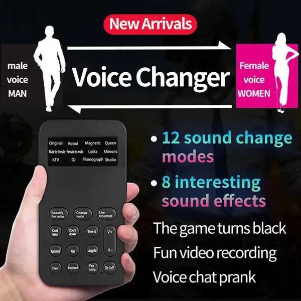 Voice Modes Changer Live Streaming Sound Changes Microphone Mini Portable Voice Modulator Suitable for Mobile PC Tablet Laptop 2023 Bkl24081