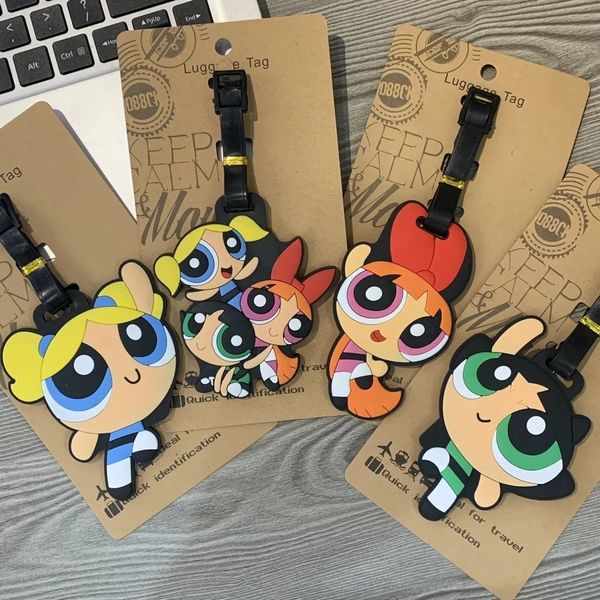 The Powerpuff Girls Blisstina Blossom Bubbles Buttercup Cute Luggage Tags Toy Keychain Kawaii Periphery Backpack Pendant Gifts 240516