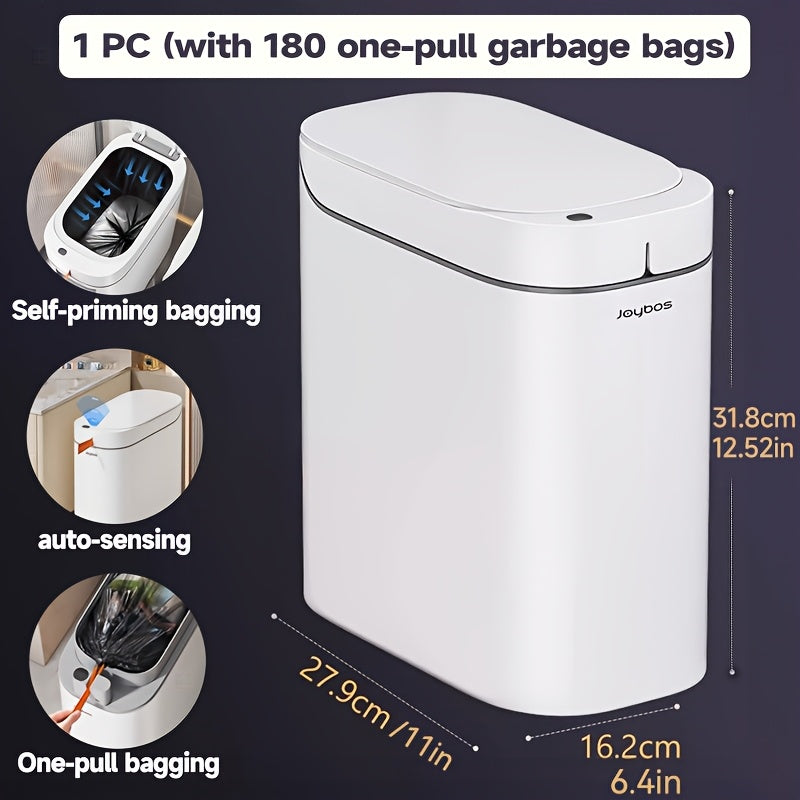 TEMU 1pc-2pcs-3pcs Self-emptying Trash Can With Drawstring Bags, Pull-out Design, 3.8-gallon Capacity – Ideal For Home, Bathroom, Kitchen, Bedroom &