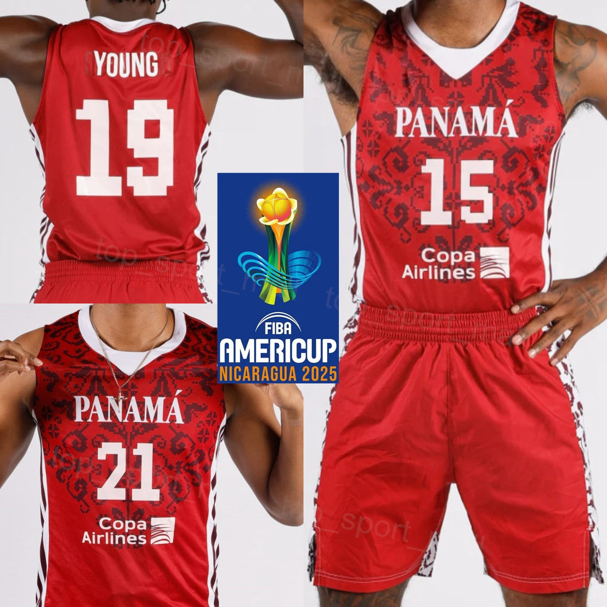 Print AmeriCup 25 26 Panama Basketball Jersey Woman Youth Man 15 Luis Rodriguez 29 Ezequiel Bell 8 Guillermo Navarro 5 Trevor Gaskins 19 Jonathan Yo