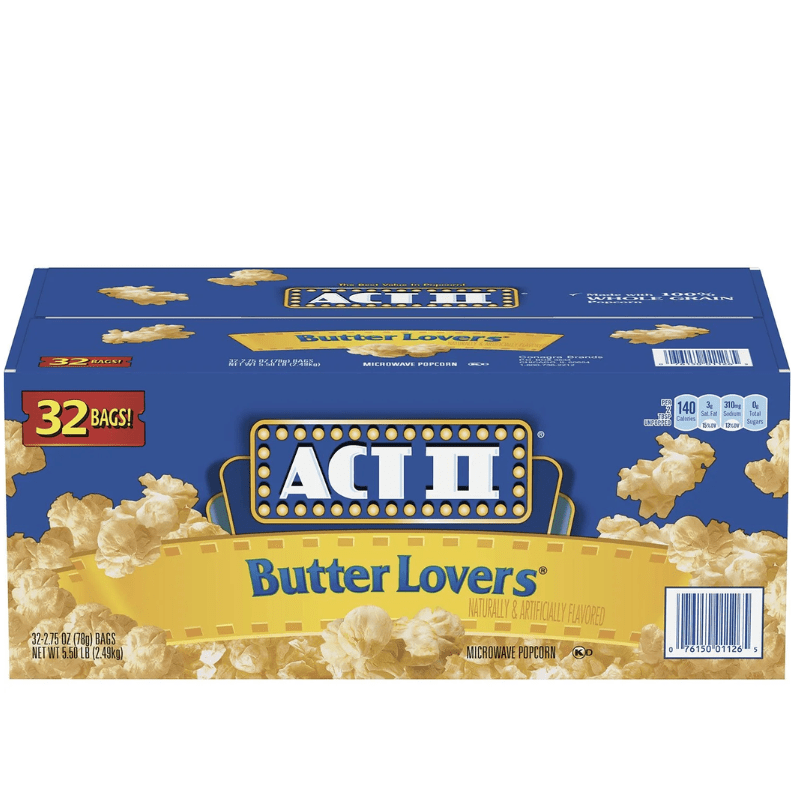TEMU Act Ii Butter Lovers Microwave Popcorn, 2.75 Oz., 32 Pk.