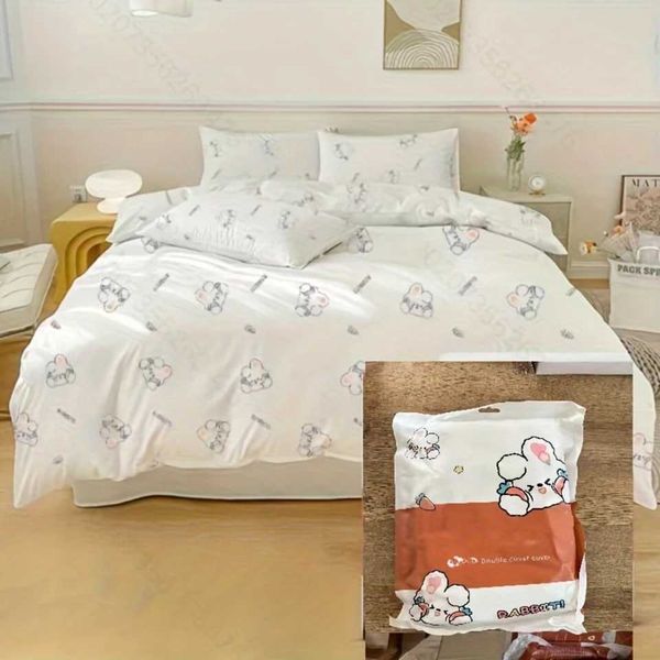 4 pieces of hypoallergenic travel bedding set - including bedding duvet cover and 2 pillowcases - no power or battery required Y240930