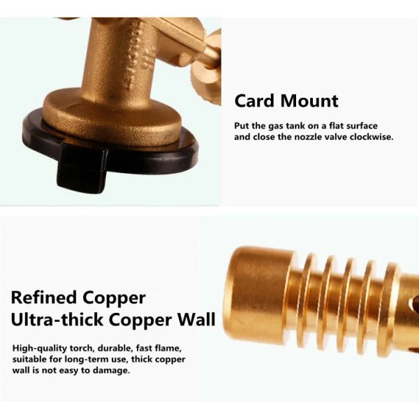 Portable Welding Torch Flame Gun High Temperature Brass Mapp Gas Torch Brazing Solder Propane Welding Plumbing