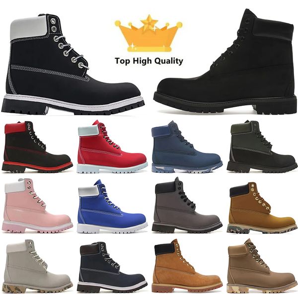 Platform Martin Waterproof Leather Winter Boots Luxury Cowboy Cowgirl Motorcycle Military Designer Hiking Shoes Womens Mens Classic Rhubarb