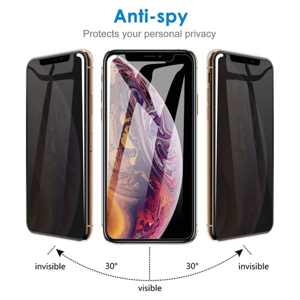 Anti Privacy tempered glass for iPhone 15 14 13 12 11 Pro Max mini X Xr Xs Max 8 7 6 6S Plus screen protector