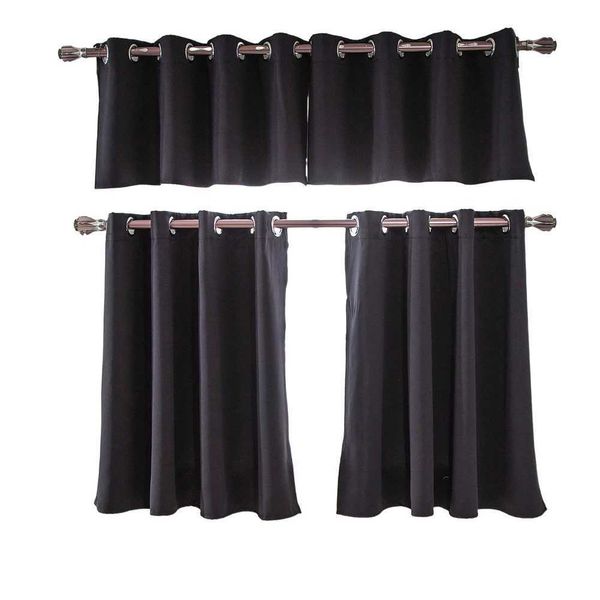 Kitchen Blackout Curtains Soft Heat Light Blocking Short Curtain Drapes For Living Ro BedroT250122