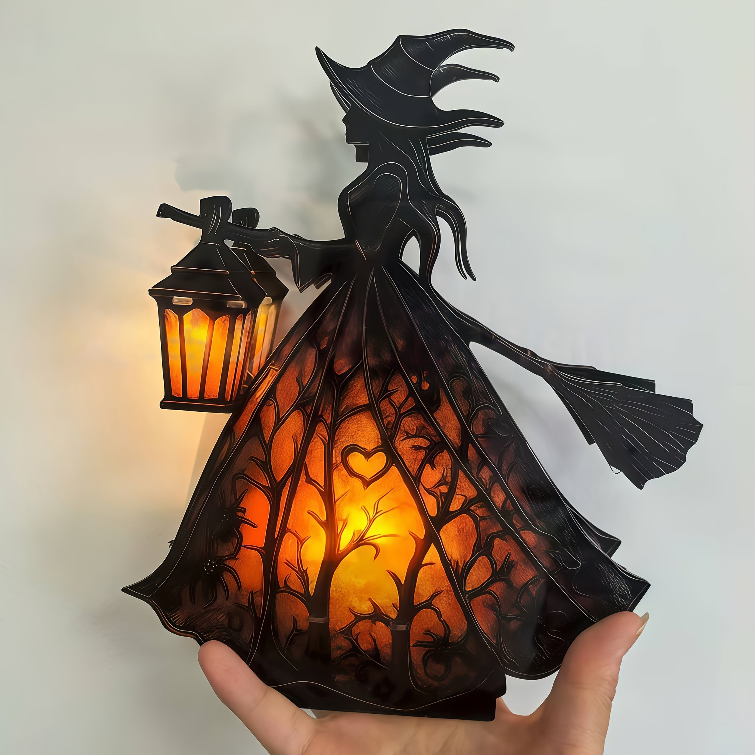 TEMU Glowing Led Halloween Decoration Set With Glowing Effects - Spooky Indoor-outdoor Tabletop Lamp, Durable Resin Construction, Easy-to-use Aa