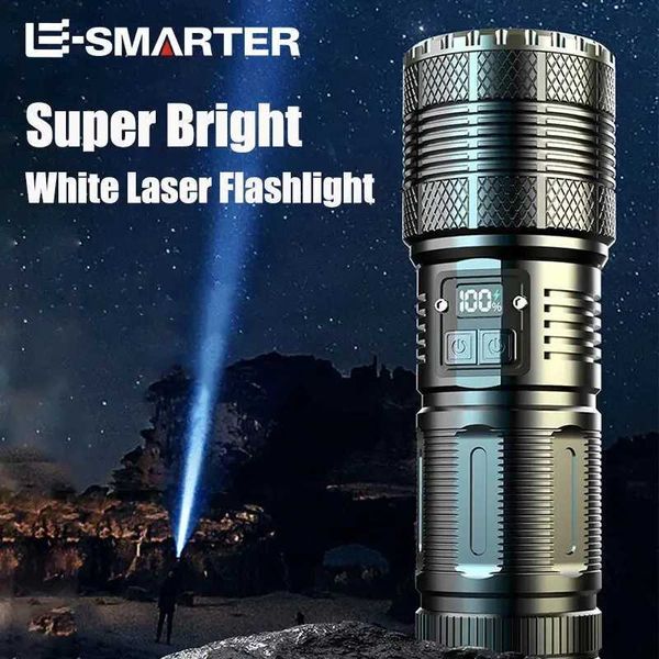 High power LED laser flashlight 2000W scalable tactical light outdoor emergency spotlight digital display aluminum flashlight X241109