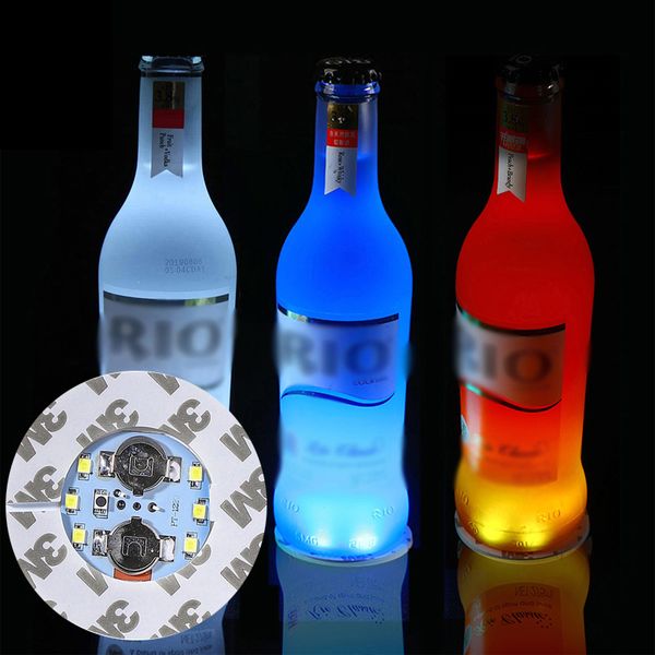 LED Coaster Sticker Lighting LEDs Bottles Lights Cup Holder Light fors Wine Liquor Bottley Bottle Sparklers for Champagne Party Bar Colds Wi