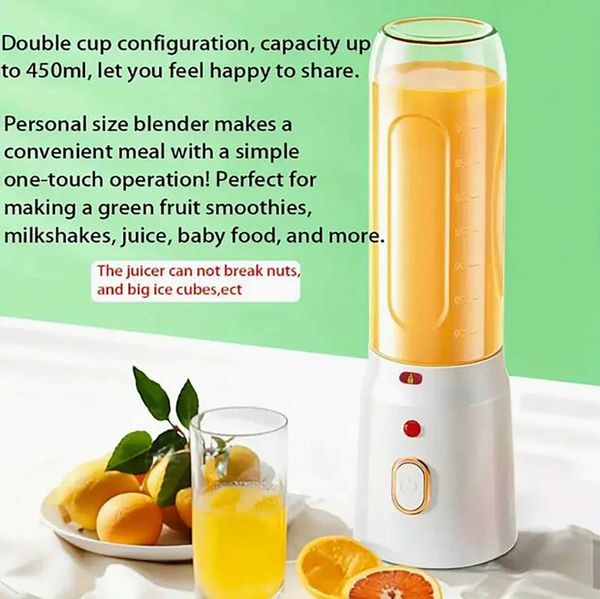 1pc Portable mini blender wireless portable juicer and milkshake blender suitable for kitchen home and travelXJ241227