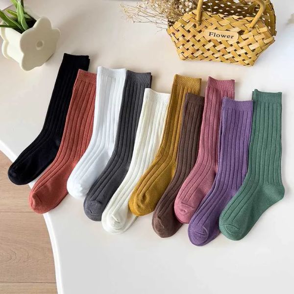 20 PAIRS Spanish Childrens Socks Boys and Girls Knee High Long Socks Soft Cotton Warm Childrens School Uniform Socks 1-9 Years