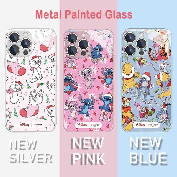 Christmas family metal color phone case suitable for S10 S20 S21 S22 S23 S8 S9 S24 S25 FE PLUS 5G hardness Y241031