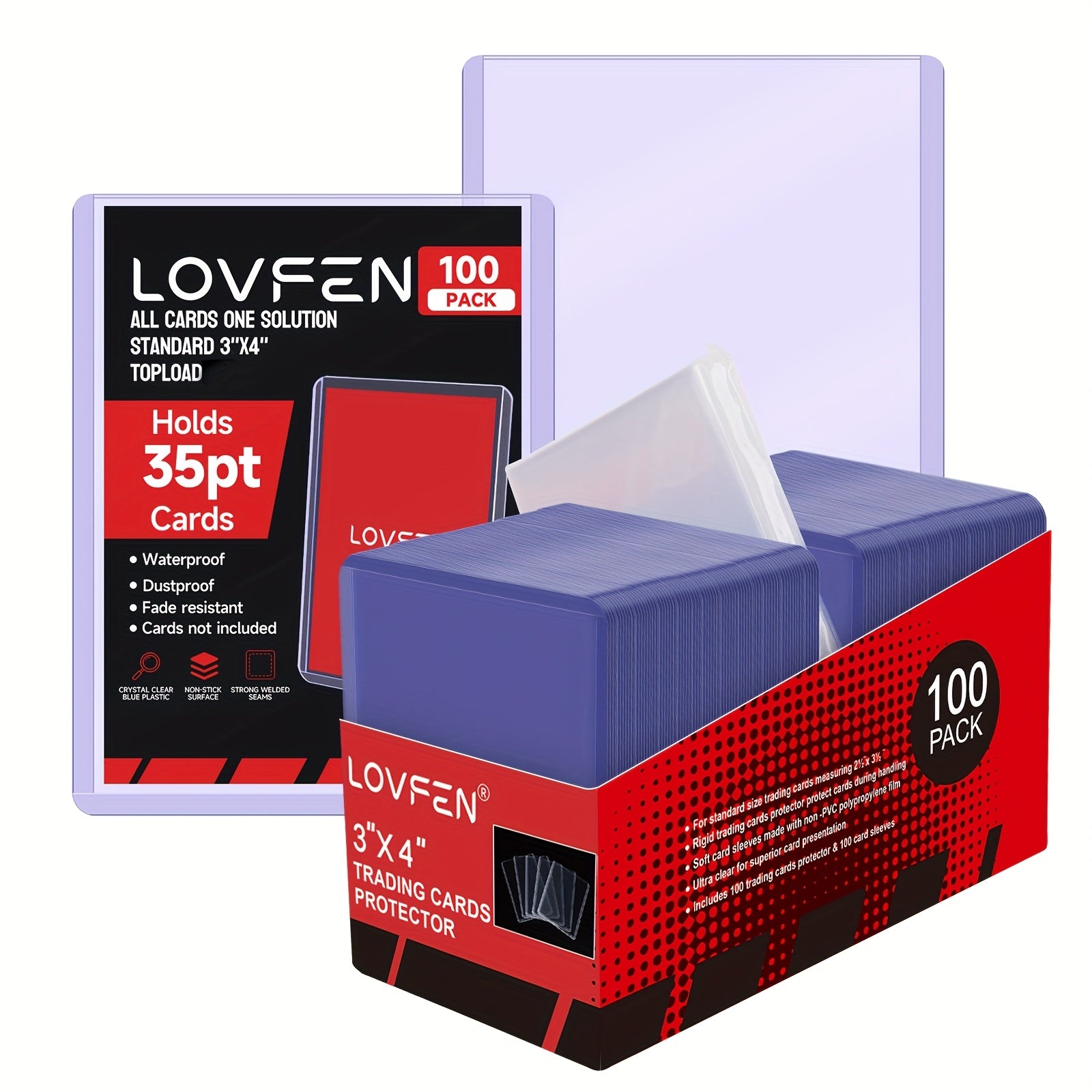 TEMU 2000 Card Sleeves For Cards, Lovfen 3"x4" Card Protectors Hard Plastic, Premium Card Holder For Sports Trading Cards (1000 Top + 1000 Penny