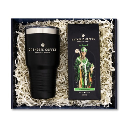 St. Patrick Irish Cream Coffee and 30Oz Logo Tumbler Gift Set