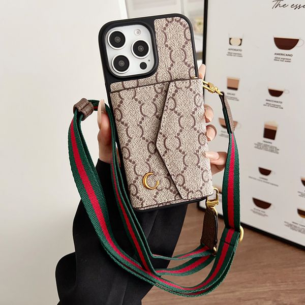 Wallet Phone Case Designer iPhone Case for iPhone 16 Pro Max 15 Pro 14 13 12 11 XS Max XR 8P 14 Plus 15 Plus Case Card Holder Slot Crossbody