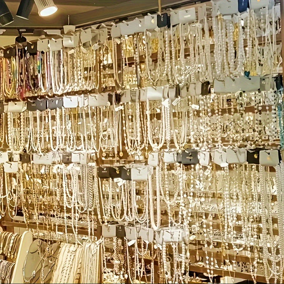 TEMU 100 Sets Random Styles: Rings, Bracelets, Necklaces, Anklets With Pearl Metal Geometric Patterns, Women's Vacation, Date, Party & Holiday Gifts,