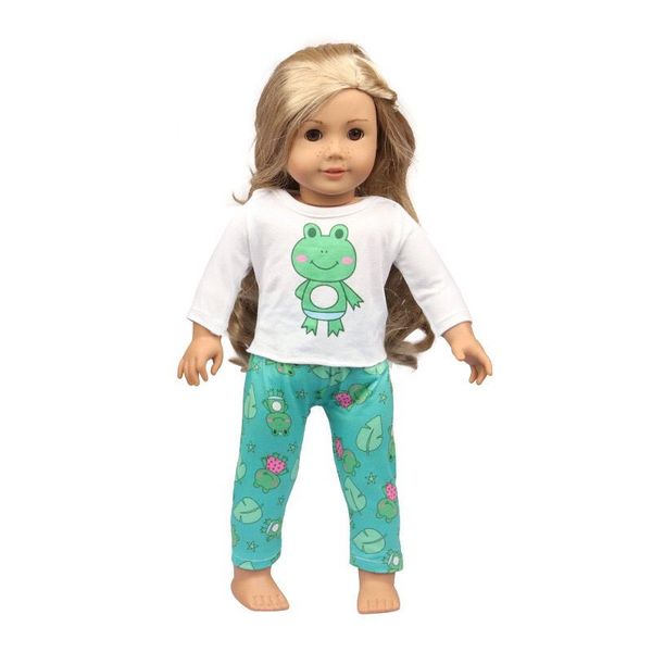 18 inch American Girl Doll Set Kawaii Dinosaur Pajamas Kids Dress Up Games Dolls Toys Costume Accessories Christmas Halloween Gift(No Doll)