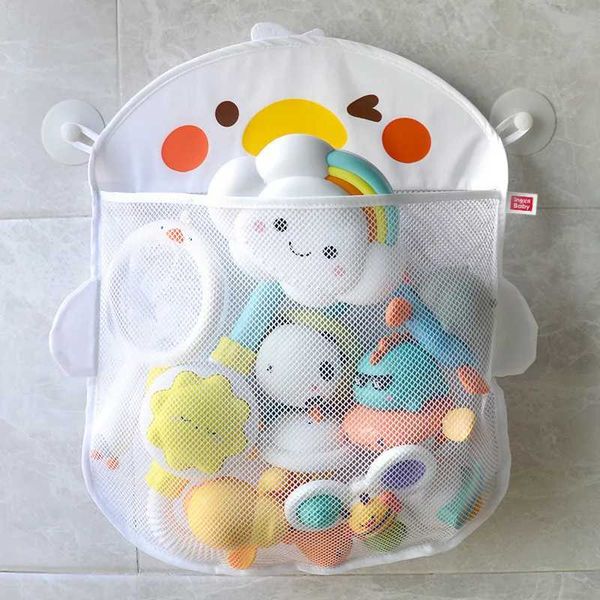Baby Bath Toys Cute Duck Mesh Net Toy Quick Dry Bathroom Mesh Bath Bag Childrens Game Bag Bathroom Organizer Water Toys For Kid Y240813