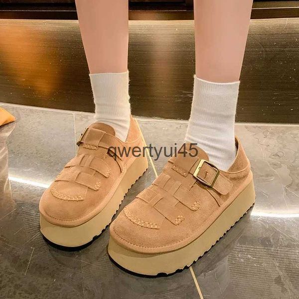 Casual Shoes Ladies Soes on Sale 2024 New Buckle Womens Flats Autumn Round Toe Solid Outdoor Plaorm Large Size Office qwertyui45 H241107