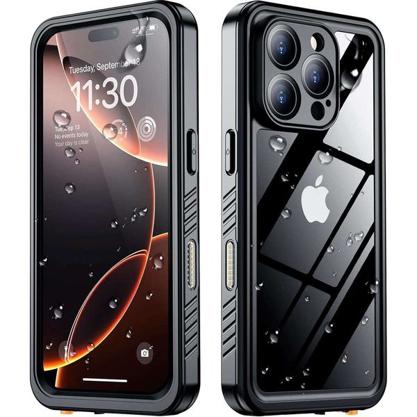Waterproof Military 3 12FT Drop Proof IP68 Waterproof Full Body Protection Heavy Duty Protective Cover for iPhone 16 Pro Max 6.9 Black
