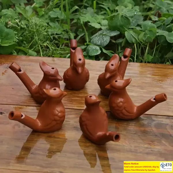 Stock Water Bird Whistle Vintage Water Bird Ceramic Arts Crafts Whistles Clay Ocarina Warbler Song Ceramic Chirps Children Bathing Toys