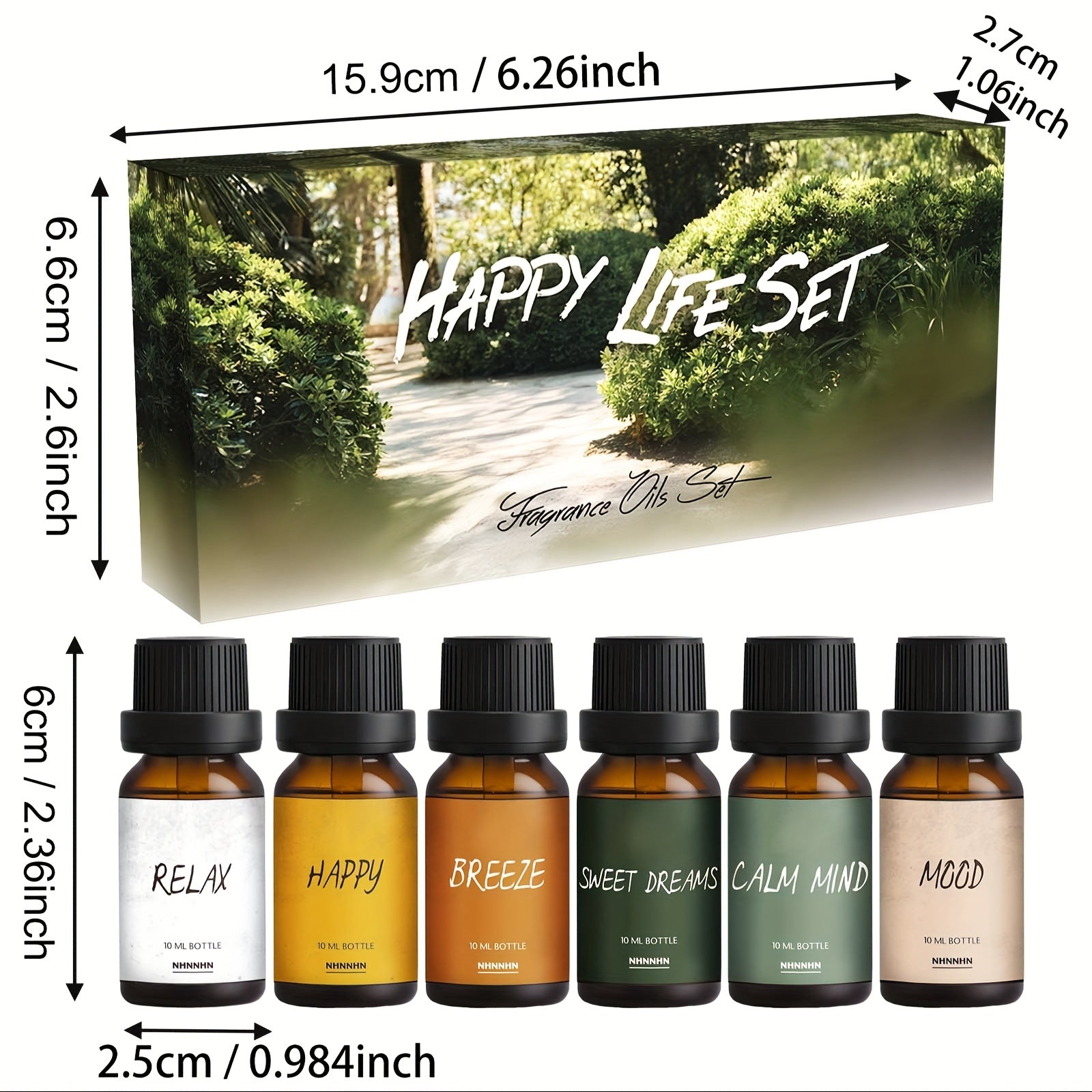 TEMU Essential Oils Set- Fragrance Oils For Diffusers, Candle Making, Humidifiers, Gifts - , , Happy, Breeze, Relax, Mood (6x0.33 Fl Oz)