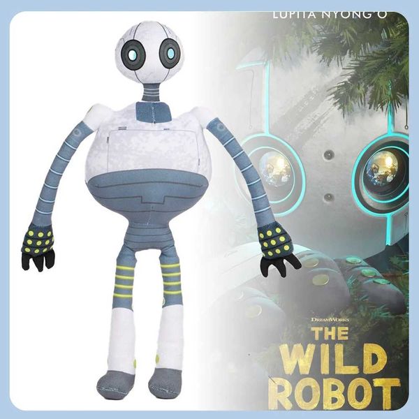 Plush Dolls 42cm The Wild Robot Plush Toys Movie and Tv Stuffed Animals Cute Simulated Roz Plush Doll Toys for Kids Birthday Gift Room Decor