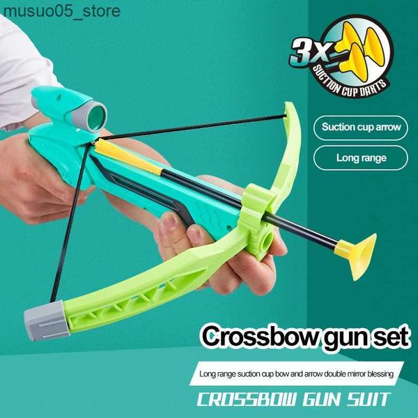 Sports Toys Automatic crossbow gun childrens shooting sports bow and arrow toys outdoor games interactive shooting sports for parents and ch