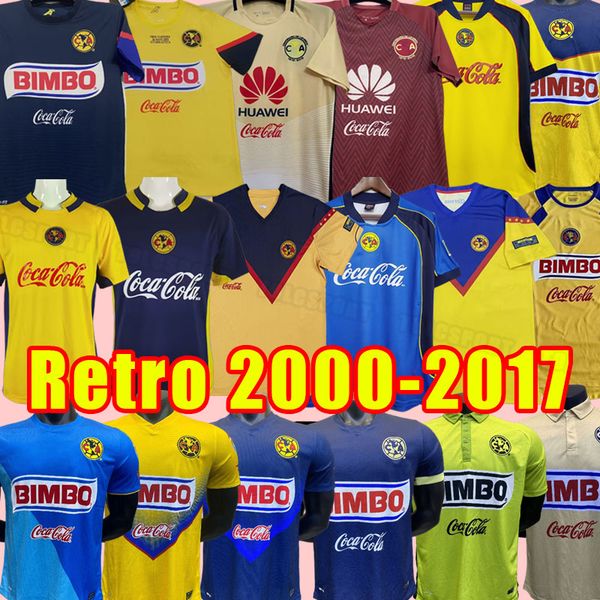 Club America Retro soccer jerseys LIGA MX Football Shirts S.CABANAS ZAMORANO BRANDAO CHUCHO Men Uniforms 01 02 16 17 2004 2005 2006 2011 201