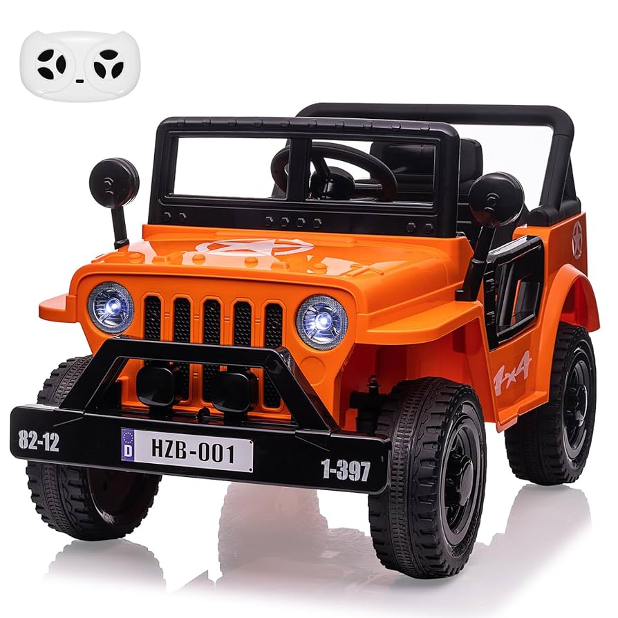 Garvee 12V Kids Ride On Truck Car, Electric Ride On Car with Remote Control, Spring Suspension, Various Speeds, LED Lights, Music, and Safety Belt, El