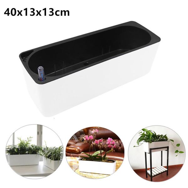 Planters Pots Rectangular Desktop Home Automatic WaterAbsorbing Lazy Flower Pot Potted Hydroponic Plastic Flower Pot Water Level Indicator 2
